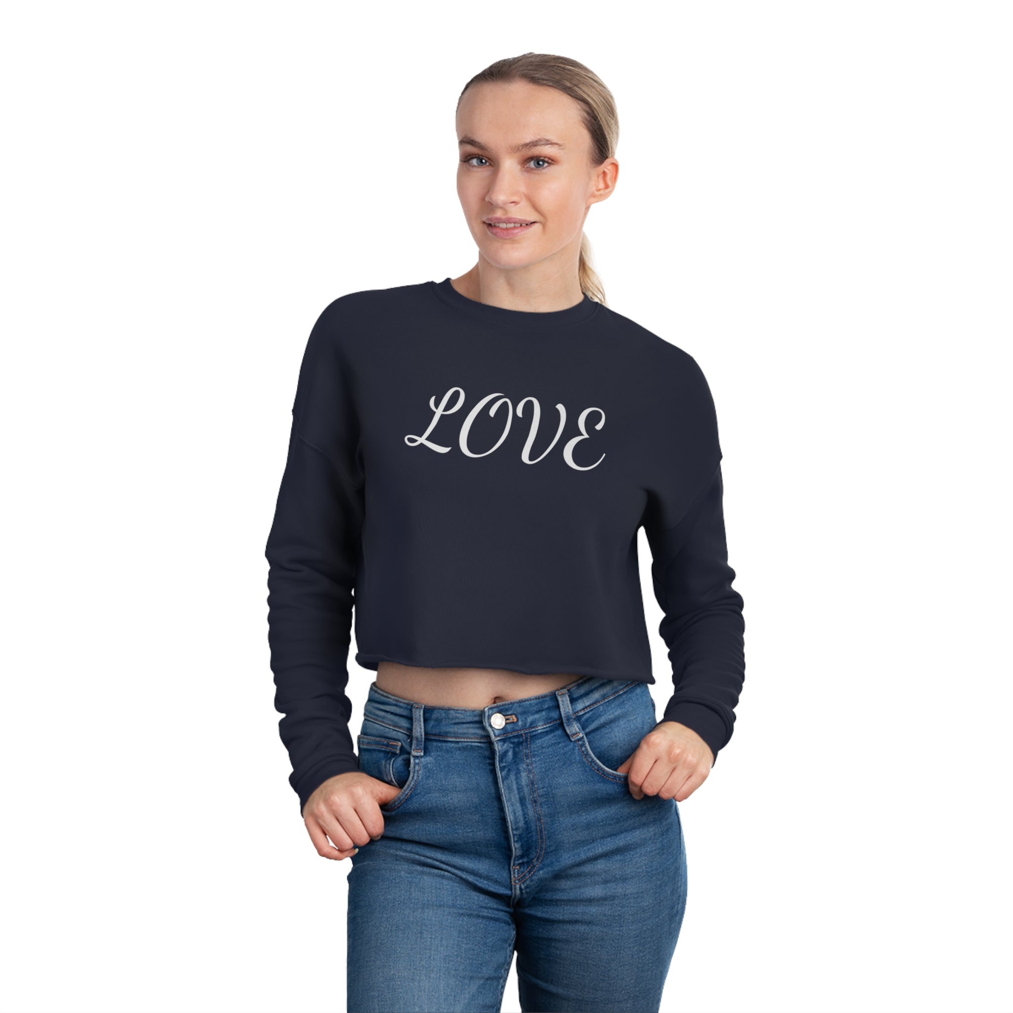 Cropped Fleece Sweatshirt | Love | Free Way Thinker | 4510