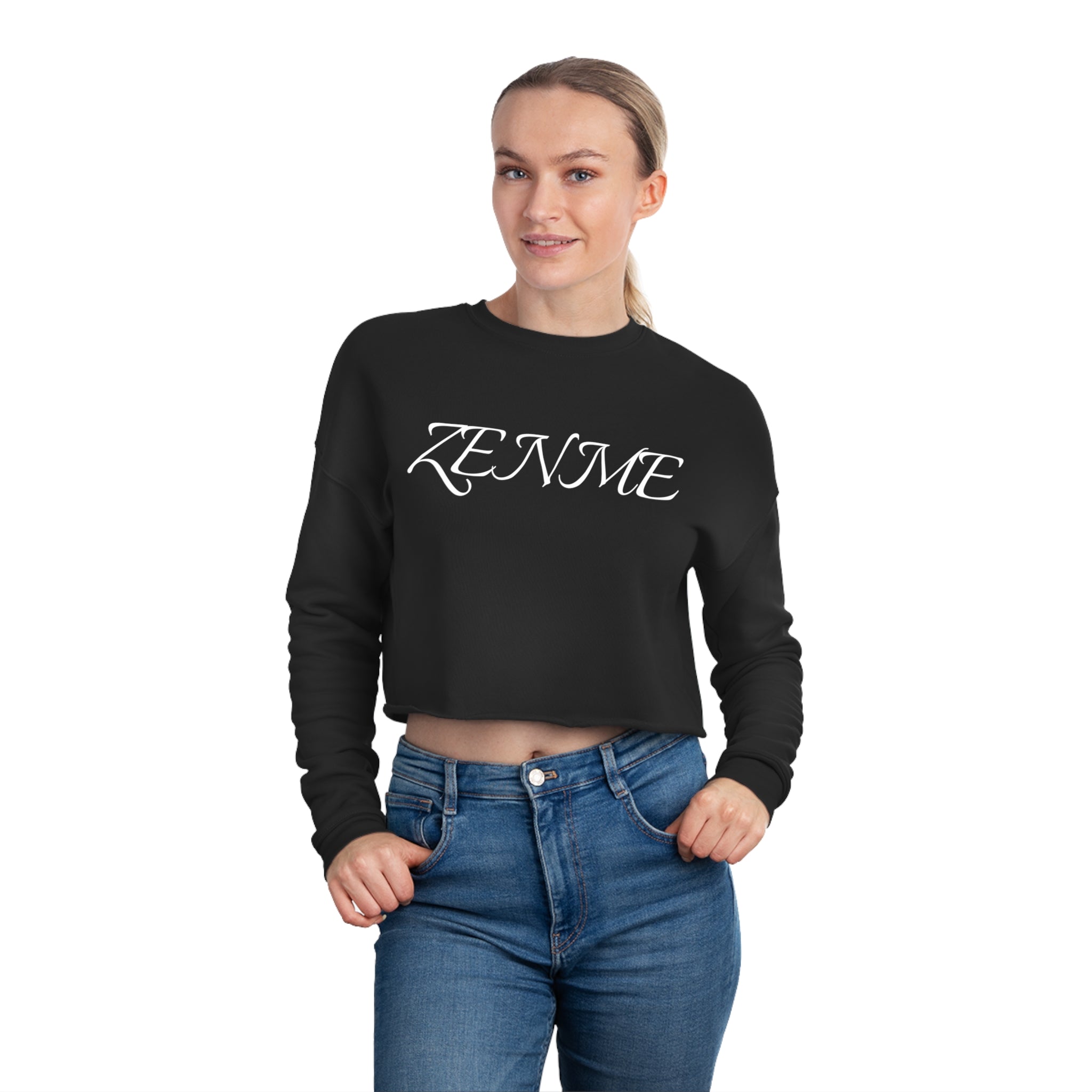 #4507 ZENME Black Cropped Pullover