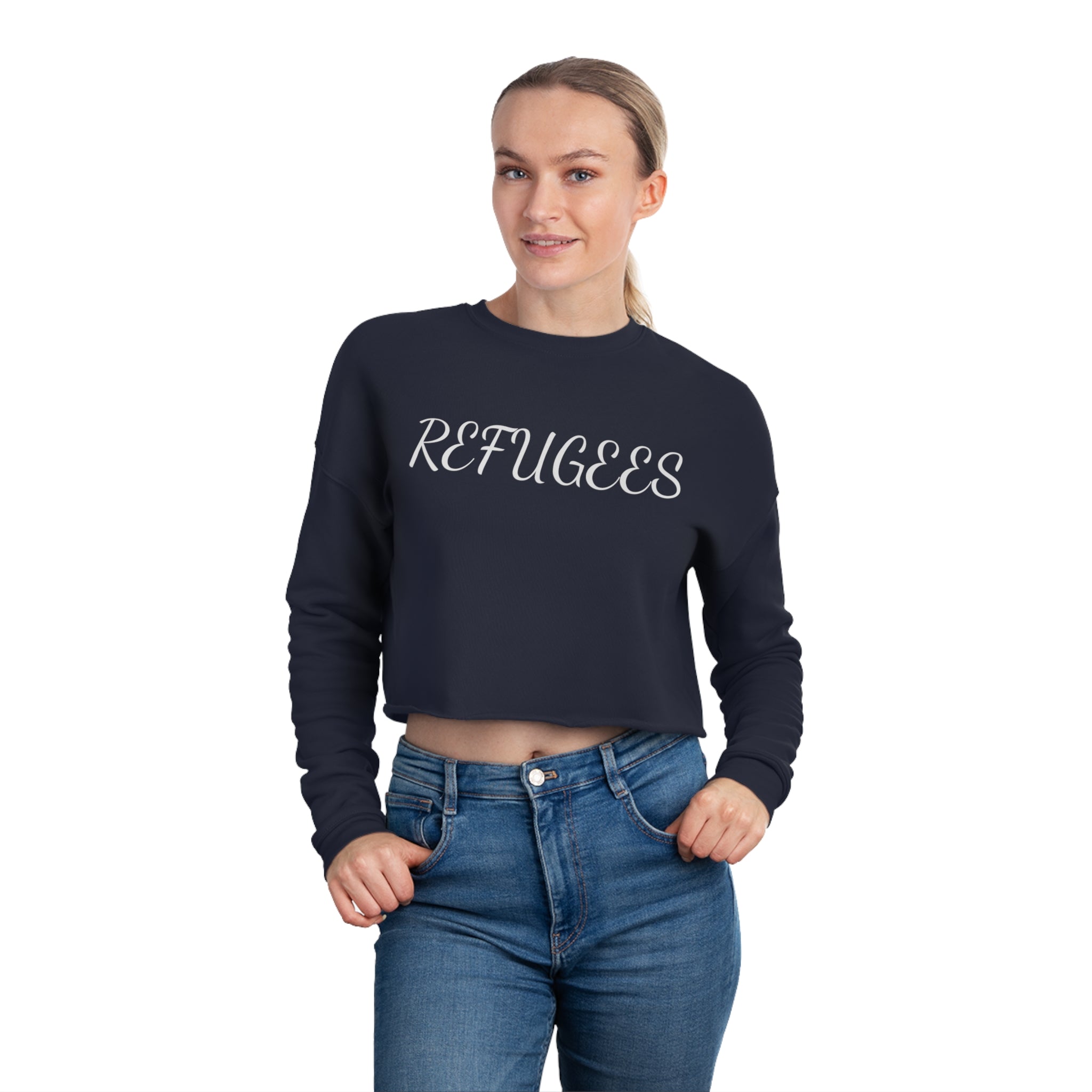 #4505 REFUGEES Women's Cropped Sweatshirt