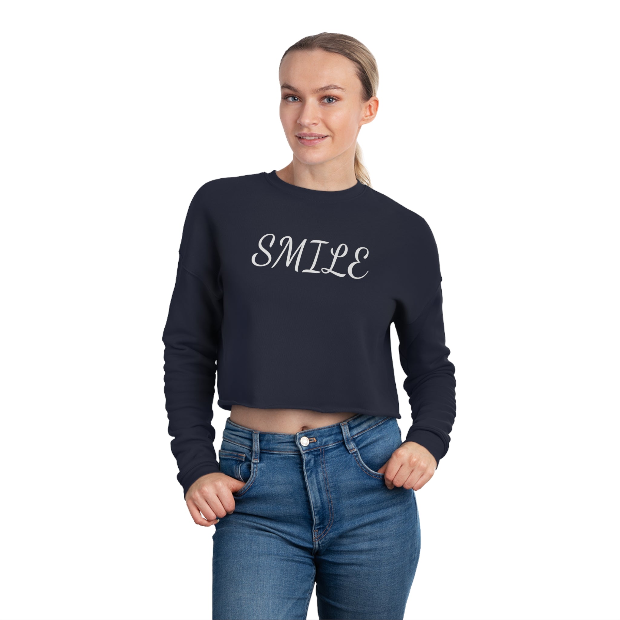 Cropped Fleece Sweatshirt | Smile | Free Way Thinker | 4023