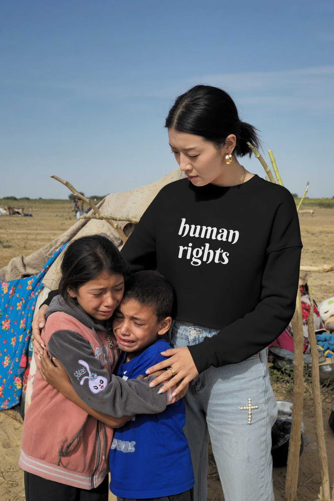 Cropped Sweatshirt | Human Rights | Freeway Thinker | 4503