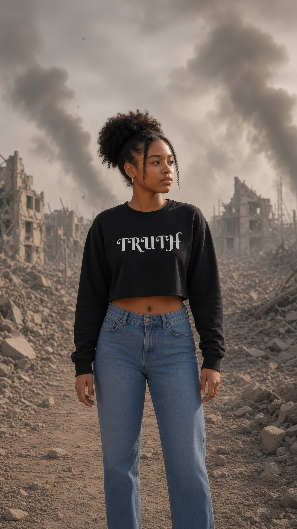 Cropped Sweatshirt | Truth Freeway Thinker | 4508