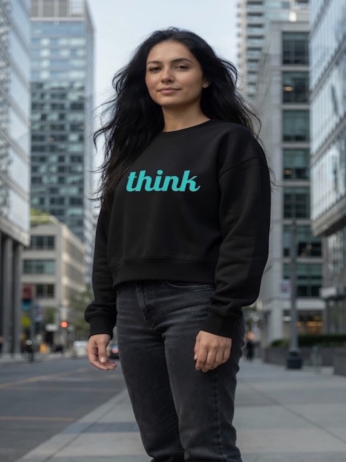 Cropped Sweatshirt | Think| Freeway Thinker | 4508
