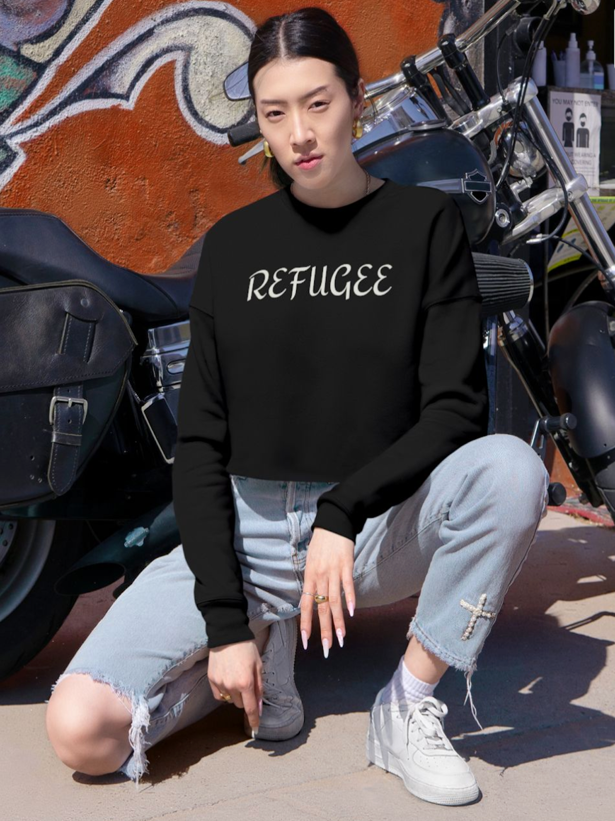Cropped Sweatshirt | Refugee | Freeway Thinker | 4504