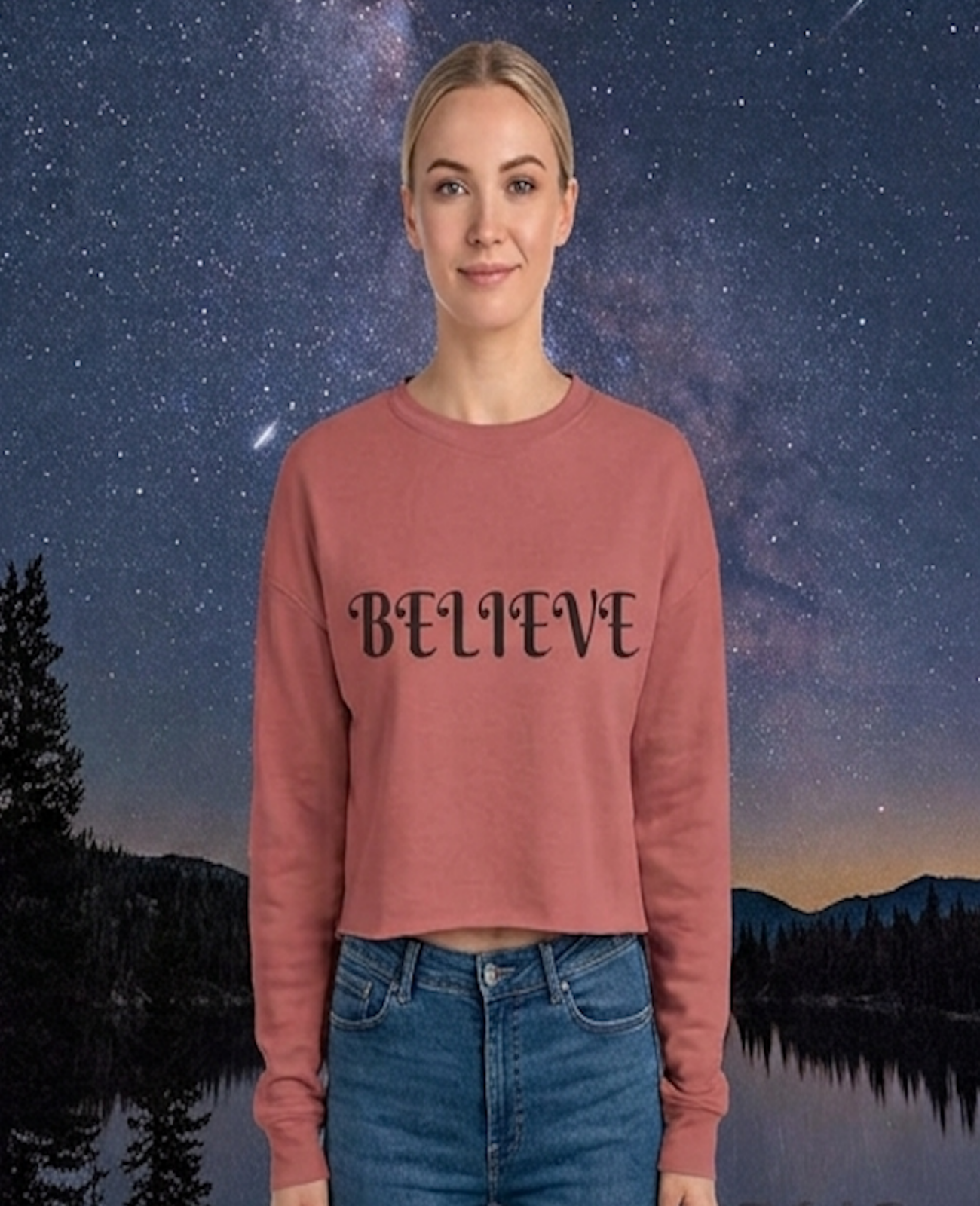 Cropped Sweatshirt | Believe | Freeway Thinker | 4507