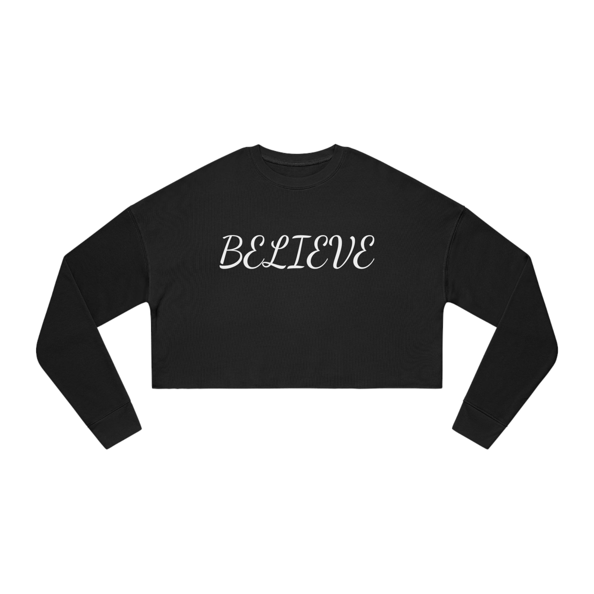 #4514 BELIEVE Women's Cropped Sweatshirt