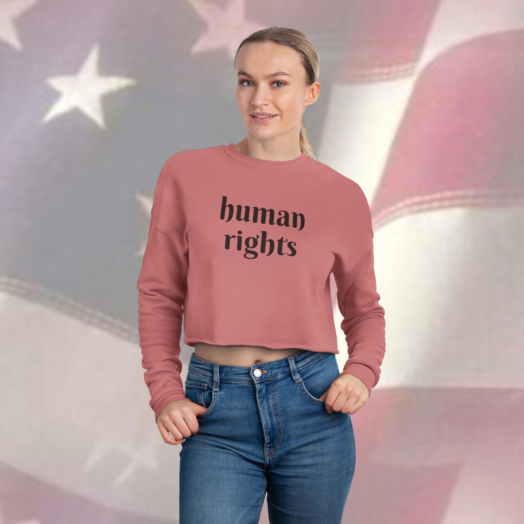 Cropped Sweatshirt | Human Rights | Freeway Thinker | 4503