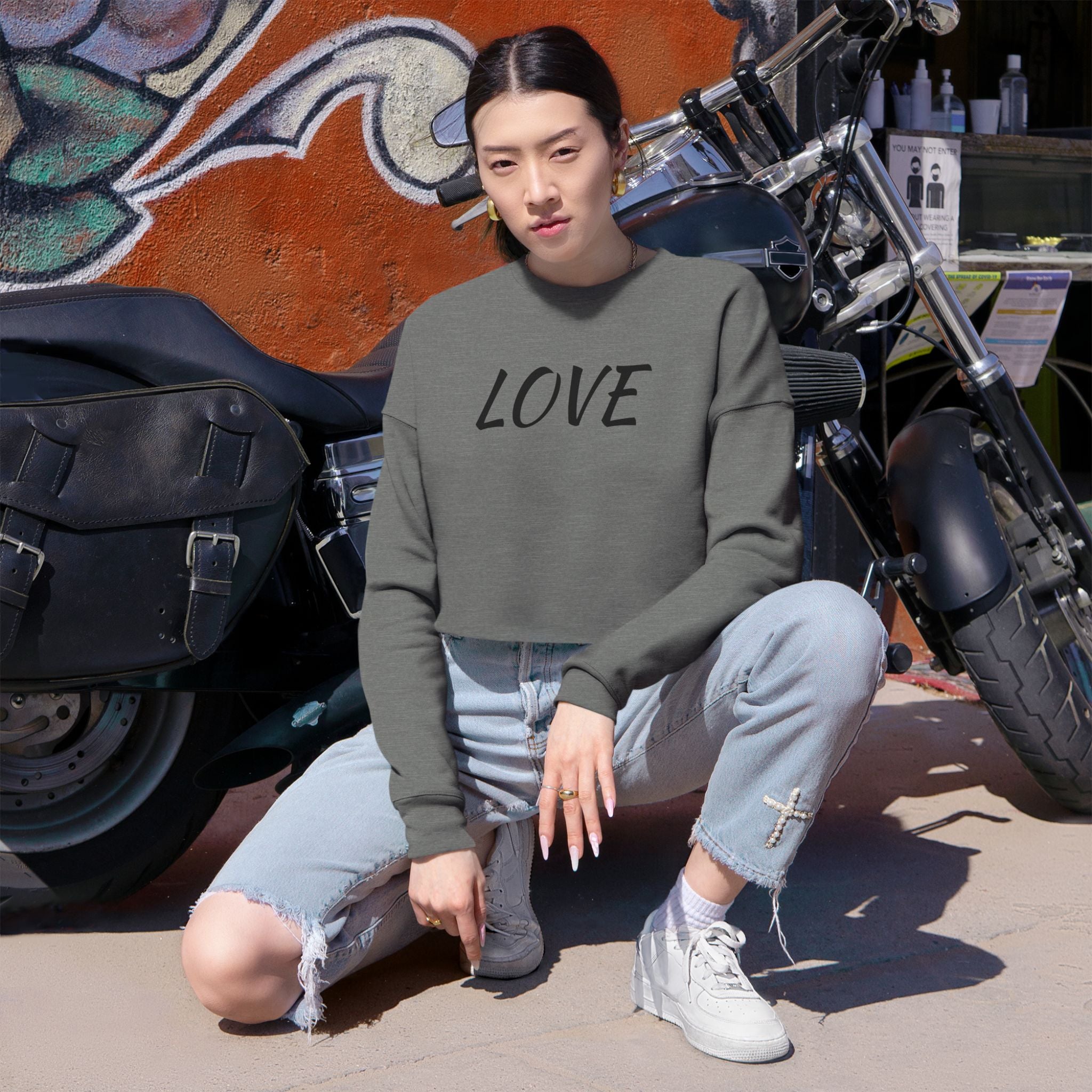 Cropped Sweatshirt I Love I Freeway Thinker I 4510