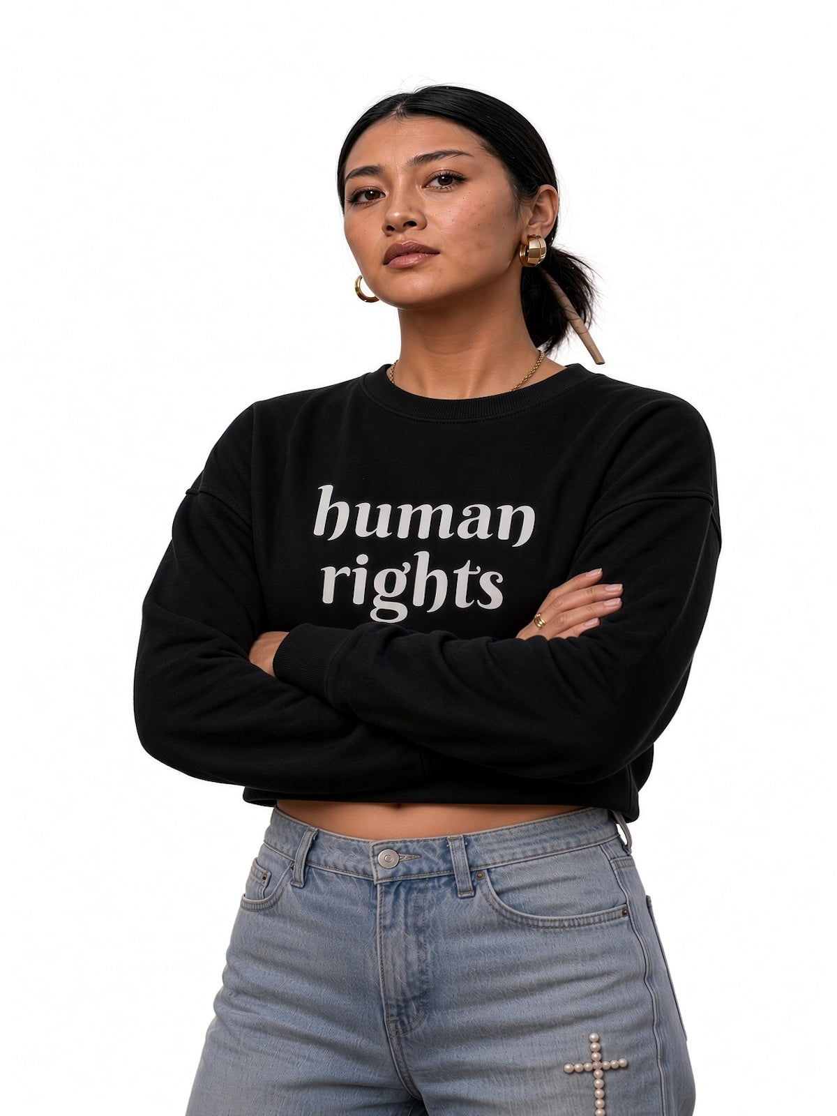 Cropped Sweatshirts | Human Rights | Free Way Thinker | 4503